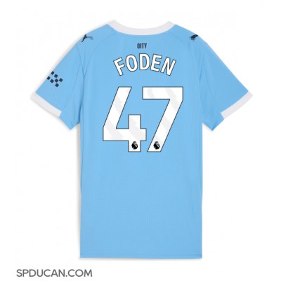 Zenski Nogometni Dres Manchester City Phil Foden #47 Domaci 2025-26 Kratak Rukav Zenski Nogometni Dres Manchester City Phil Foden #47 Domaci 2025-26 Kratak Rukav